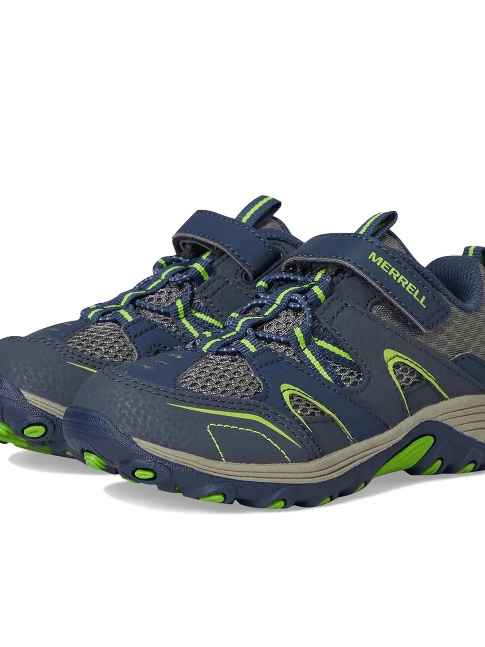Merrell Kids Navy and Lime Trail Runner Sneakers